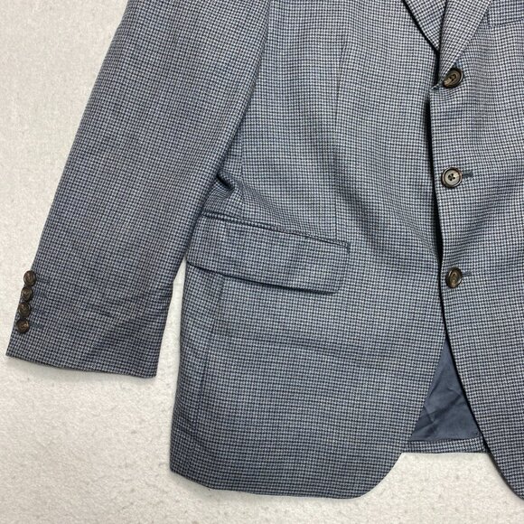 Ralph Ralph Lauren Sport Coat Mens 39S Gray Blue Gingham Check 100% Wool Blazer - Picture 6 of 14